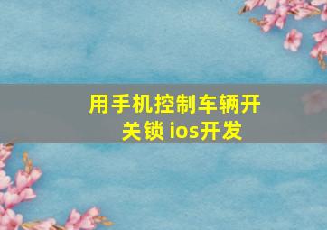 用手机控制车辆开关锁 ios开发